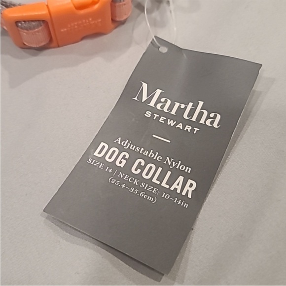 NWT New Martha Stewart adjustable nylon dog collar Size 14 - Picture 3 of 3